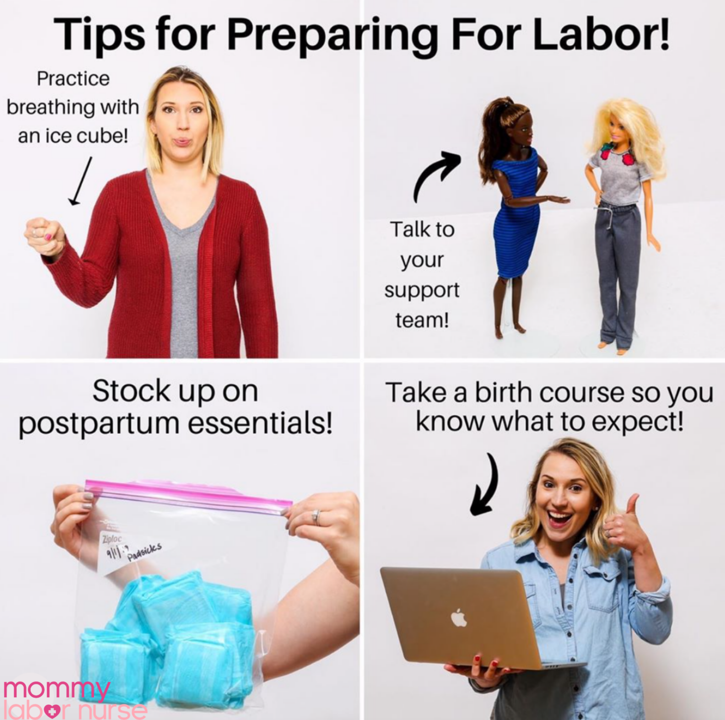 tips to prepare for labor infographic
