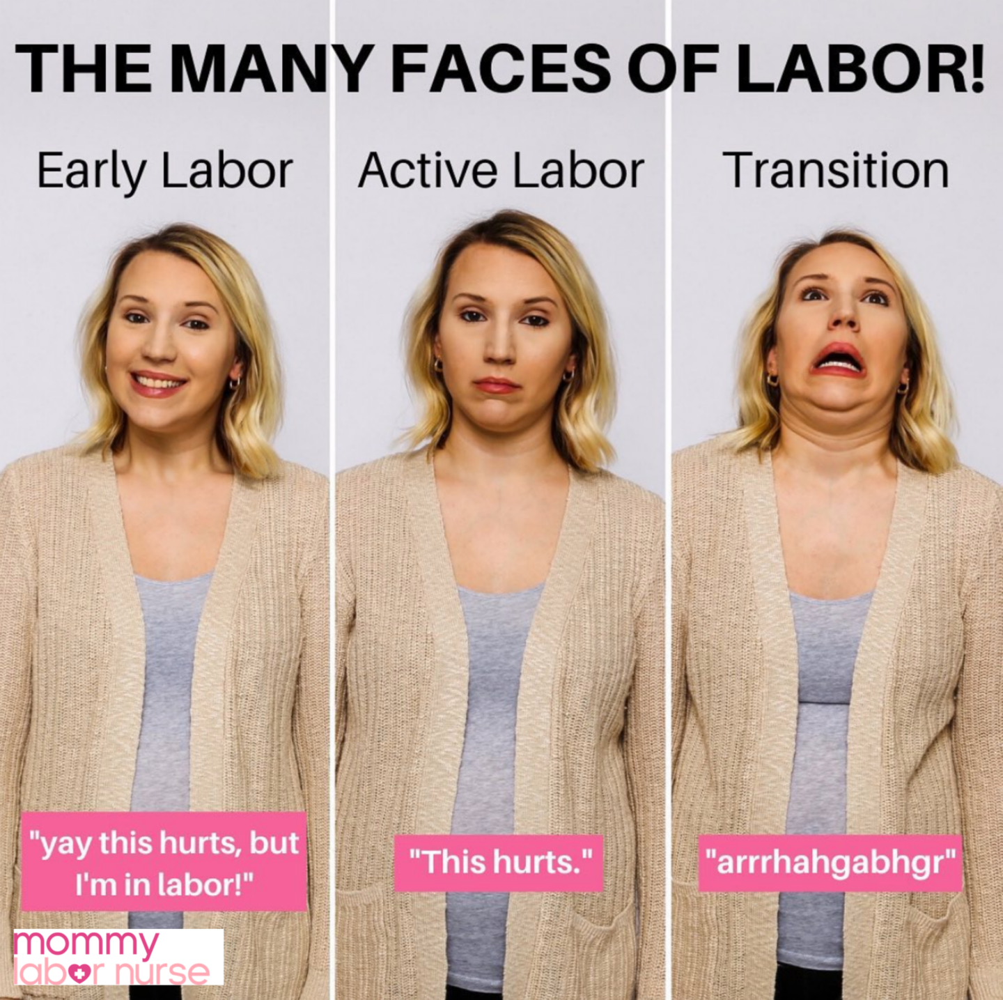 faces during birth infographic