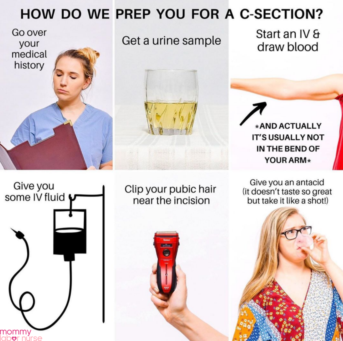 getting prepped for c section infographic