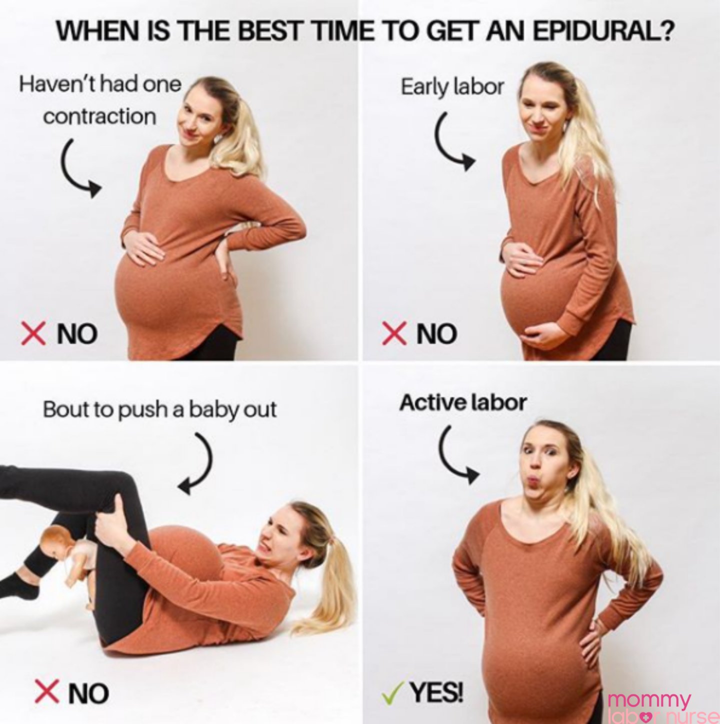 best time to get an epidural infographic