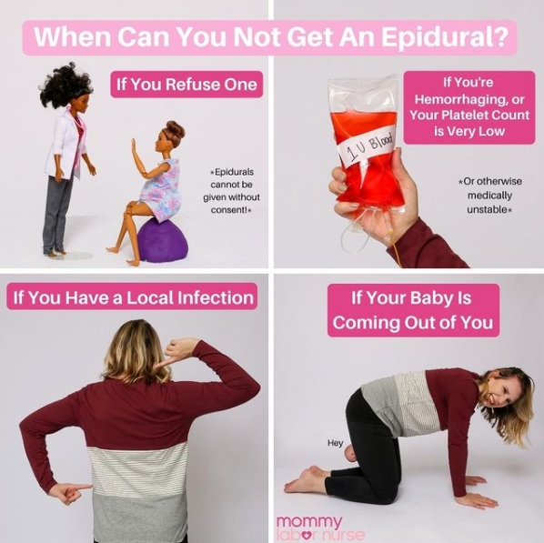 when you cannot get an epidural infographic