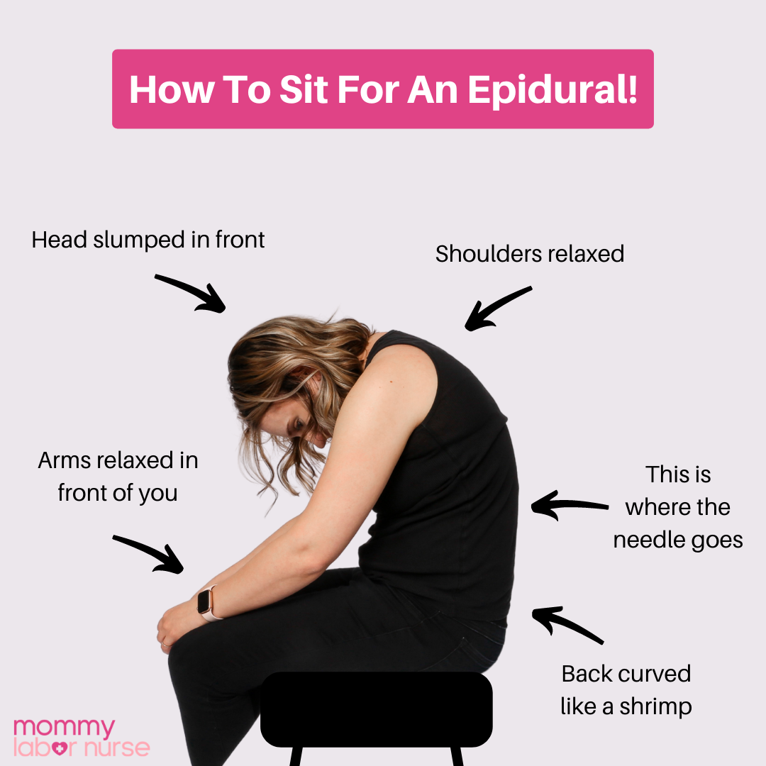 how to sit for epidural infographic